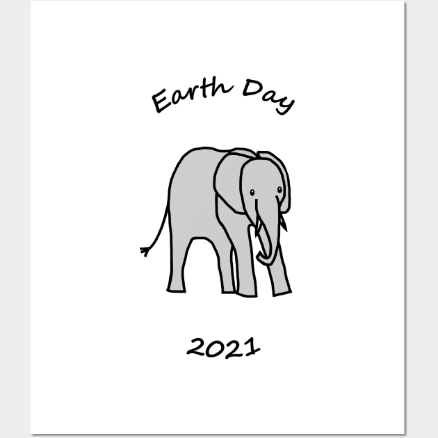 Earth Day 2021 Young Elephant Wall Art by ellenhenryart